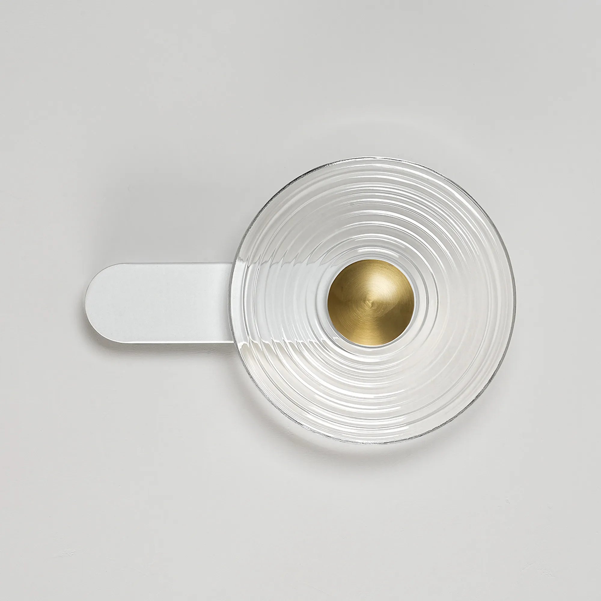 Milton Wall Lamp - Satin White & Clear & Brass,