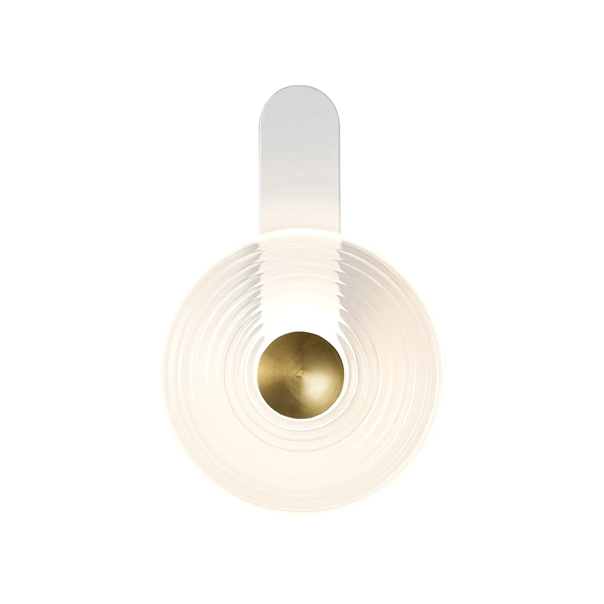 Milton Wall Lamp - Satin White & Clear & Brass,