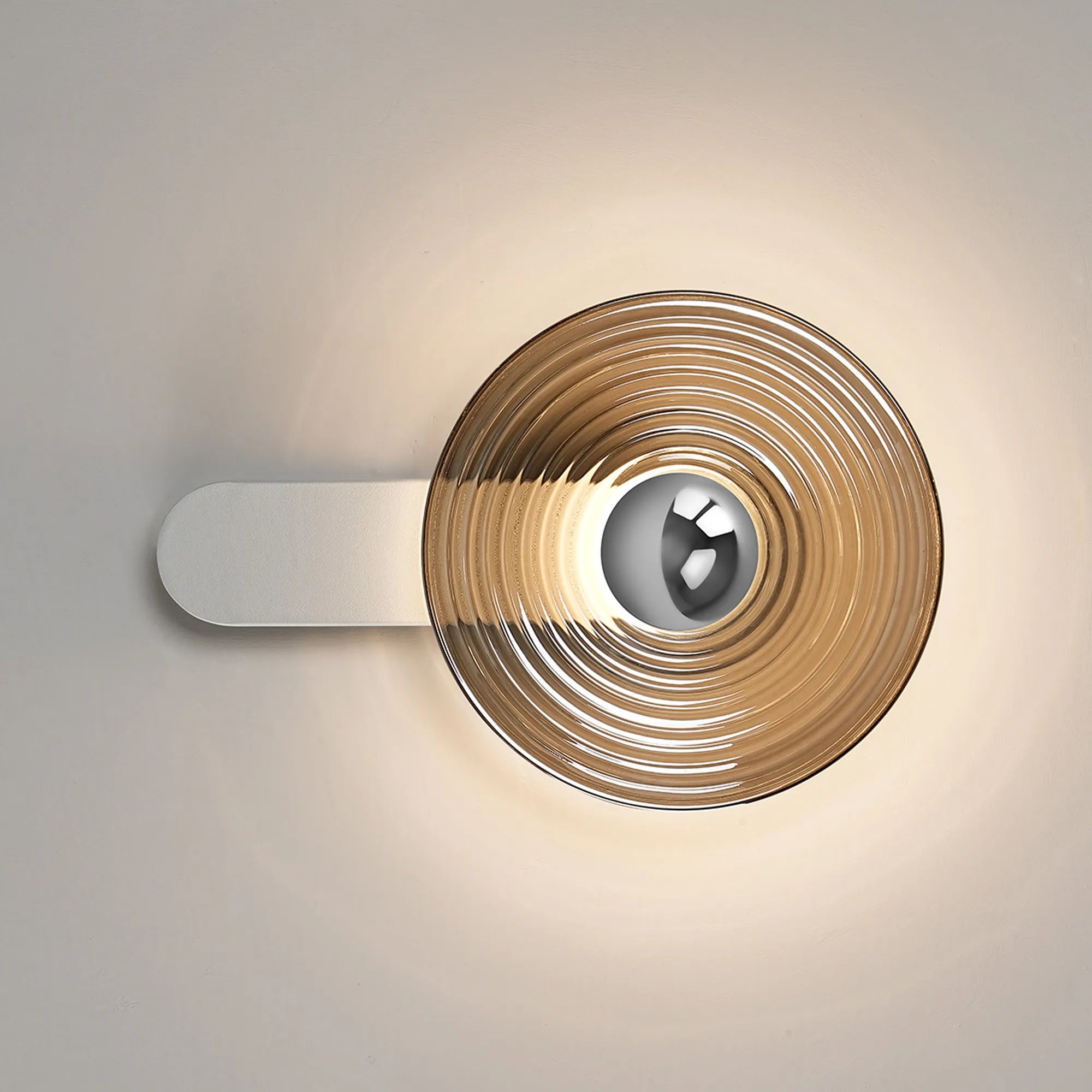 Milton Wall Lamp - Satin White & Smoke & Chrome