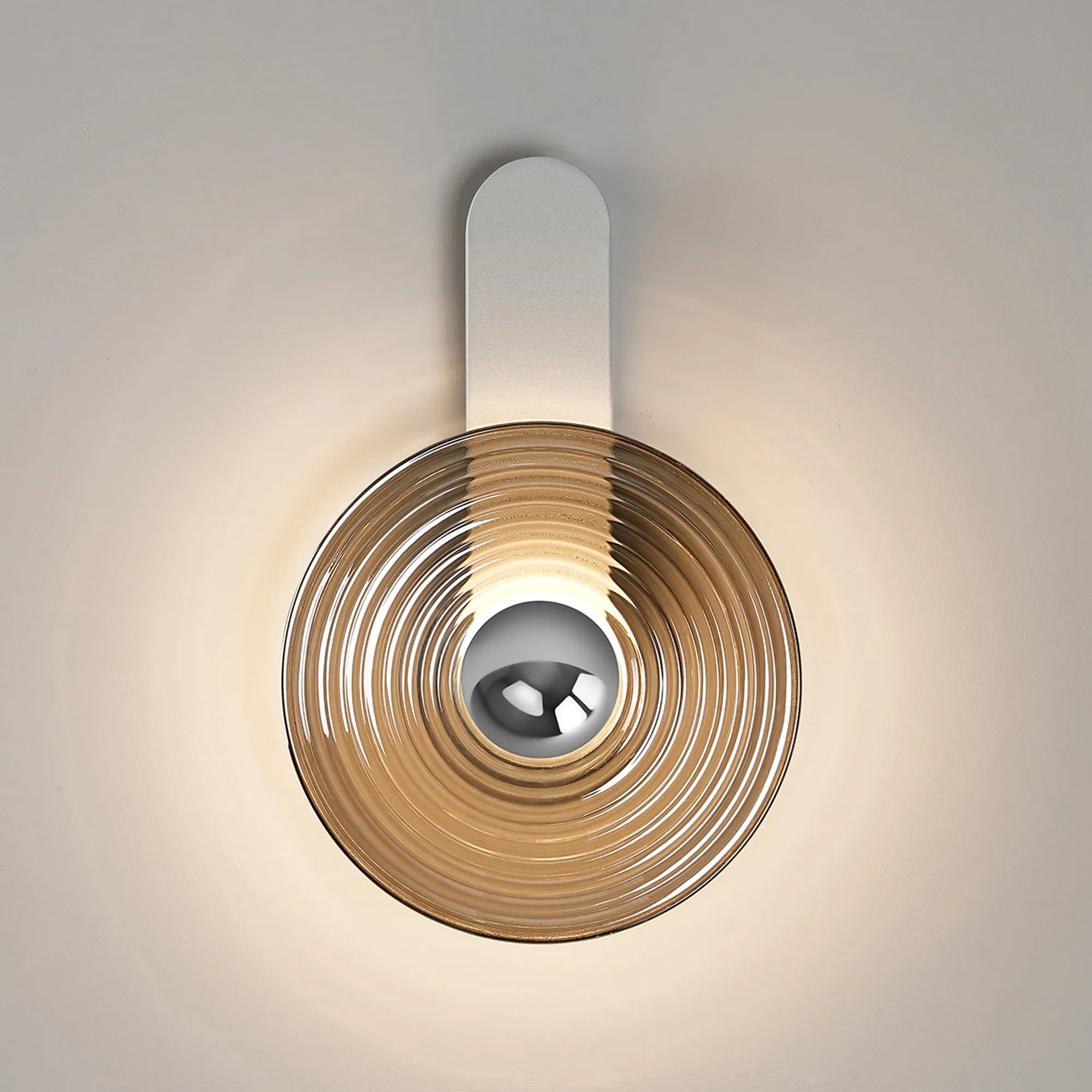 Milton Wall Lamp - Satin White & Smoke & Chrome