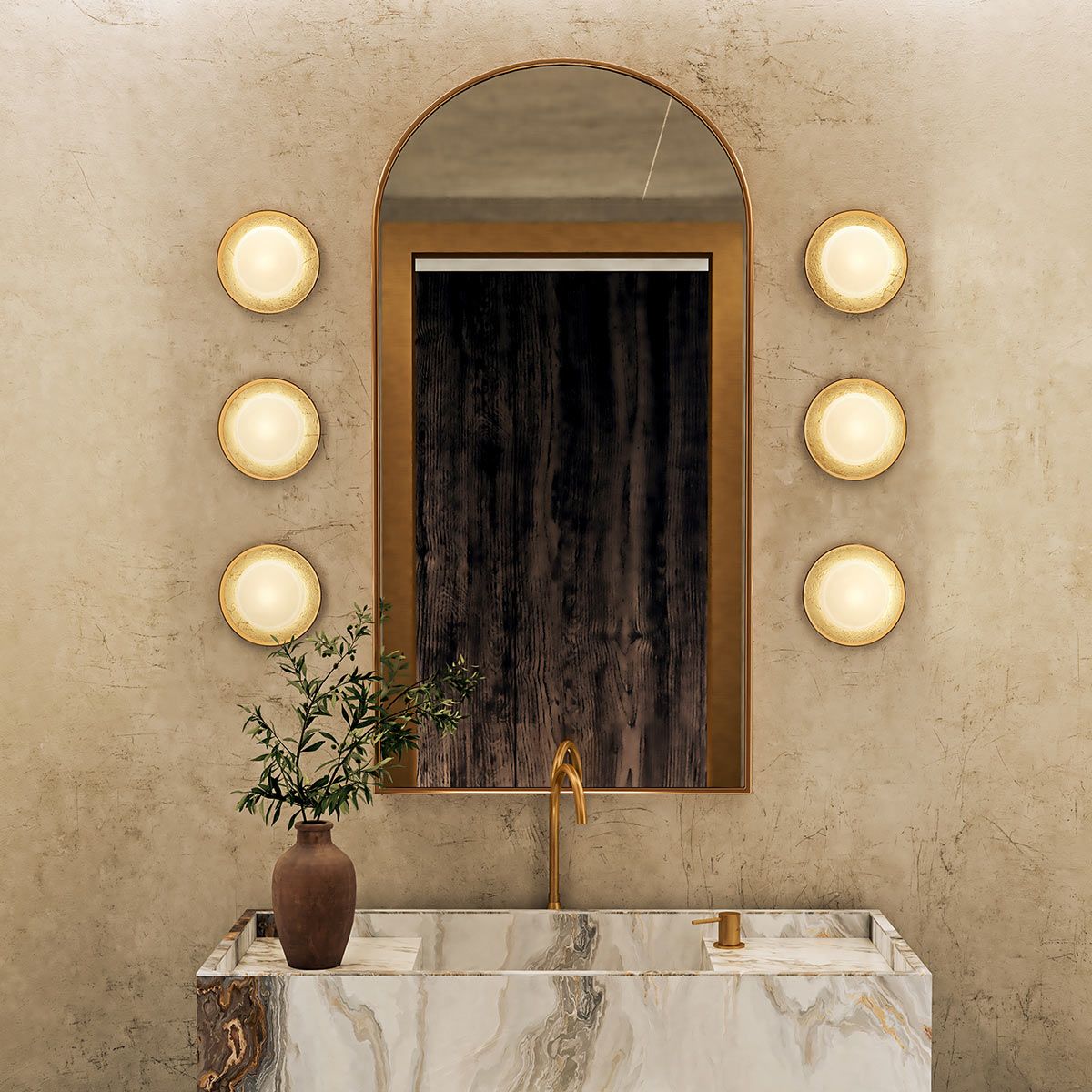 Quintiesse Alonso 2 Light LED Wall Light - Vintage Brass