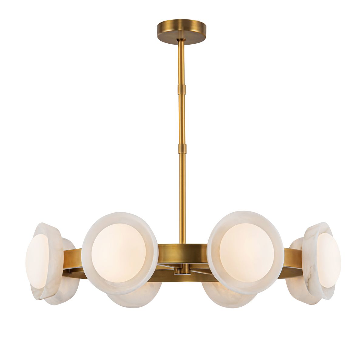 Quintiesse Alonso 8 Light LED Chandelier Pendant - Vintage Brass
