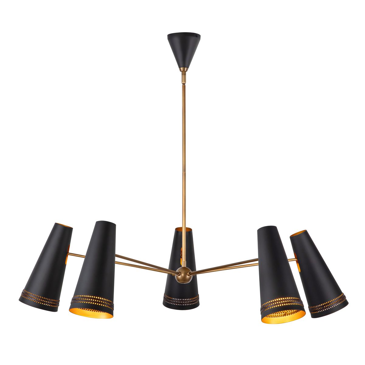 Quintiesse Brickell 5 Light Chandelier - Matte Black