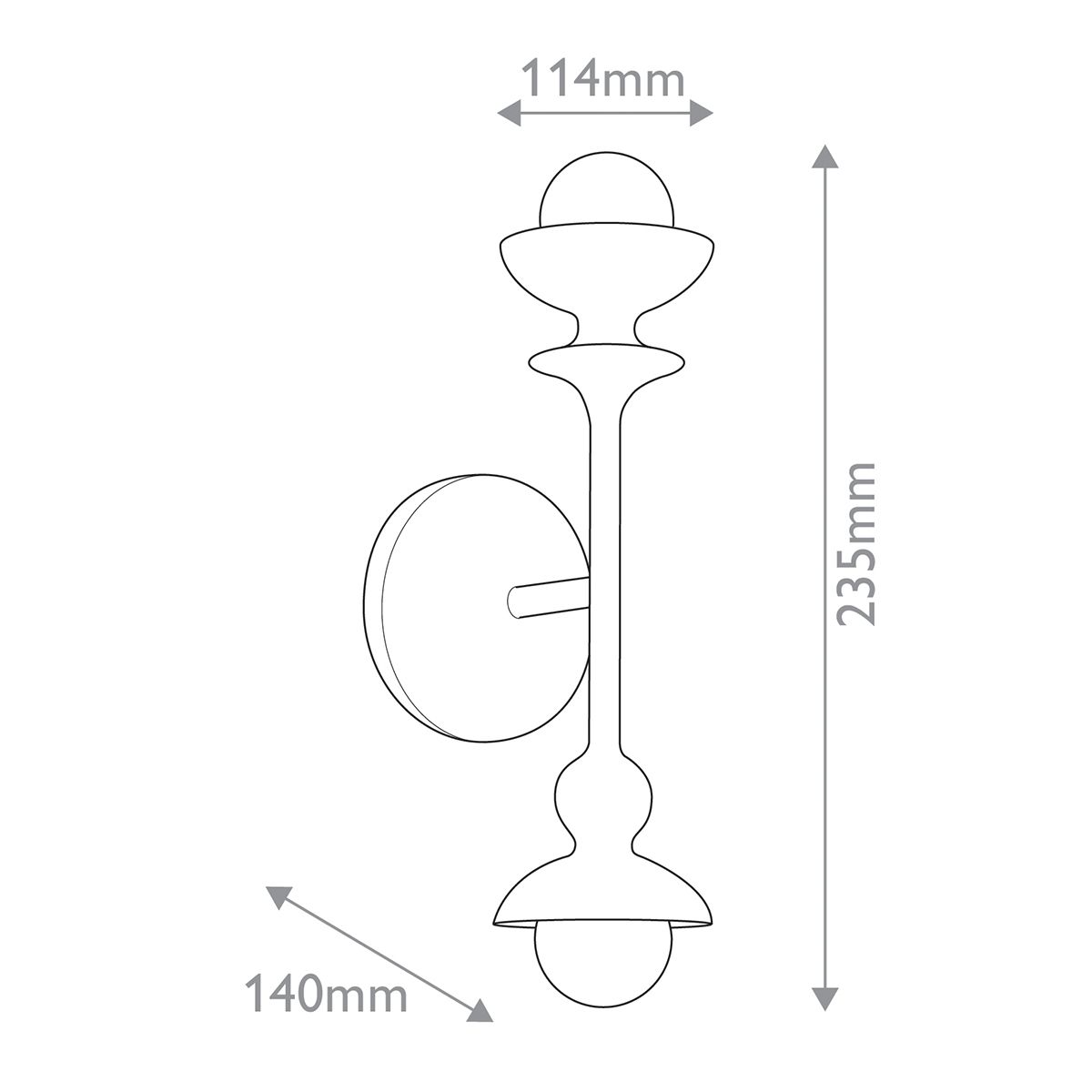 Quintiesse Cadence 2 Light Wall Light - Antique White