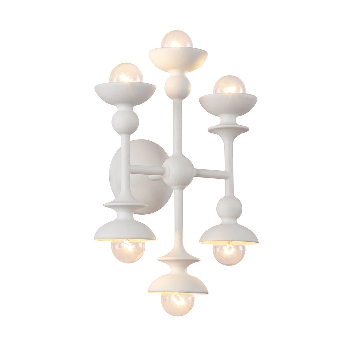 Quintiesse Cadence 6 Light Wall Light - Antique White