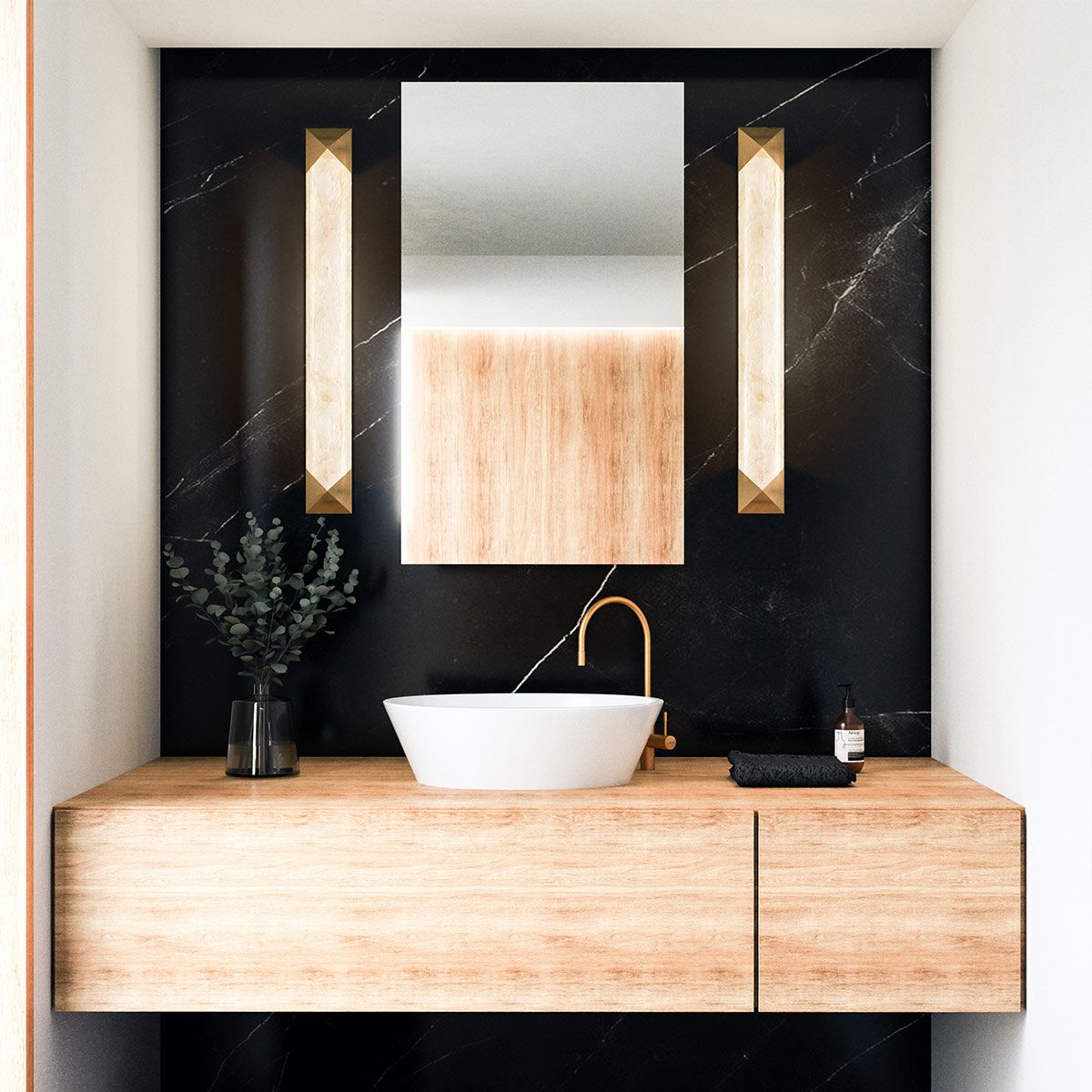 Quintiesse Caesar Large LED Wall Light - Vintage Brass