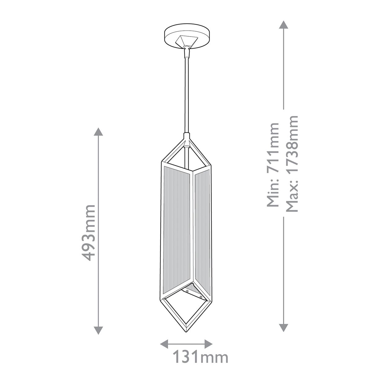 Quintiesse Cairo 1 Light Pendant - Urban Bronze