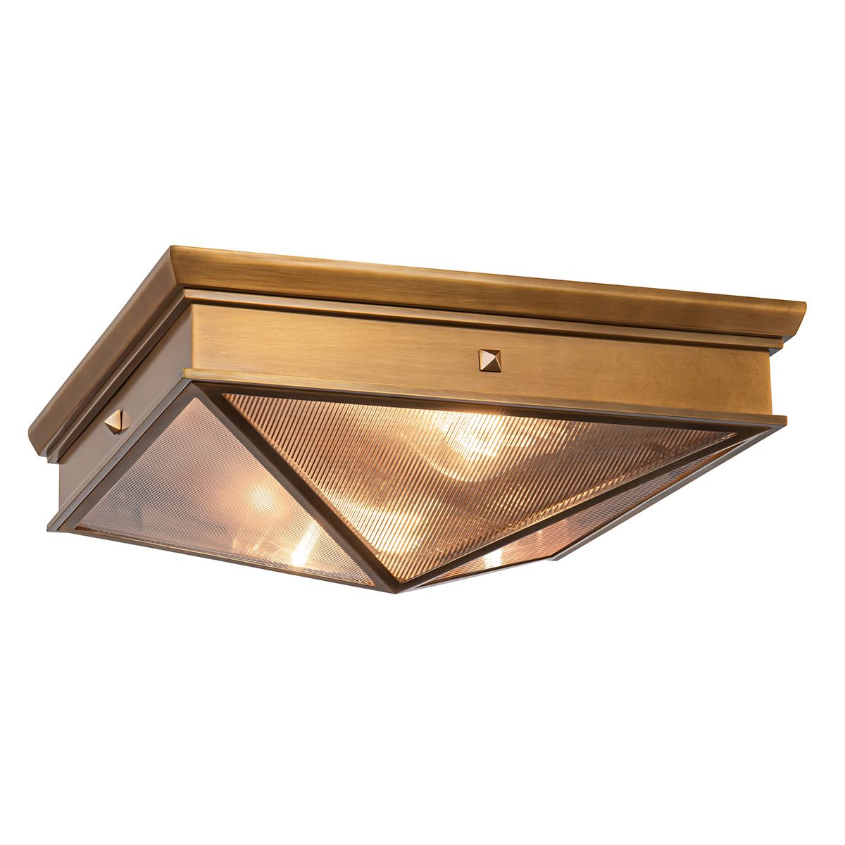 Quintiesse Cairo 2 Light Flush - Vintage Brass