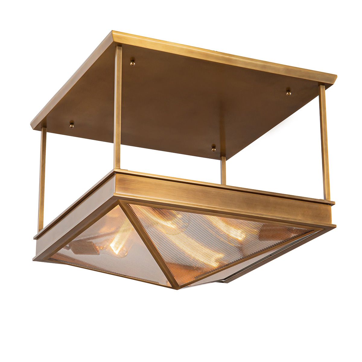 Quintiesse Cairo 4 Light Semi-Flush - Vintage Brass
