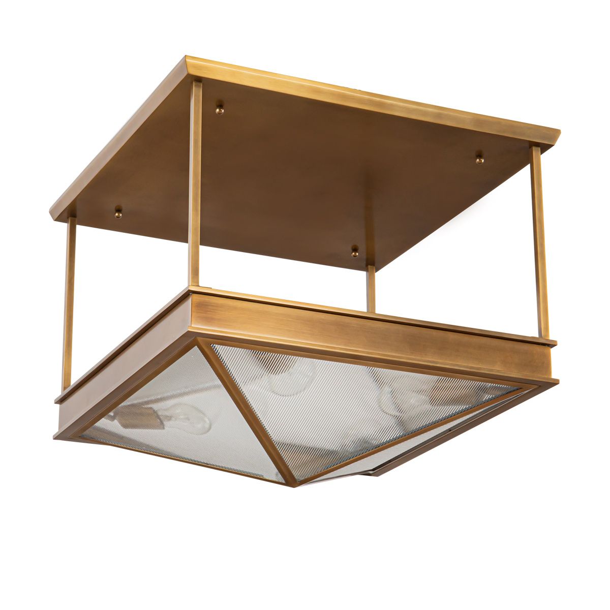 Quintiesse Cairo 4 Light Semi-Flush - Vintage Brass