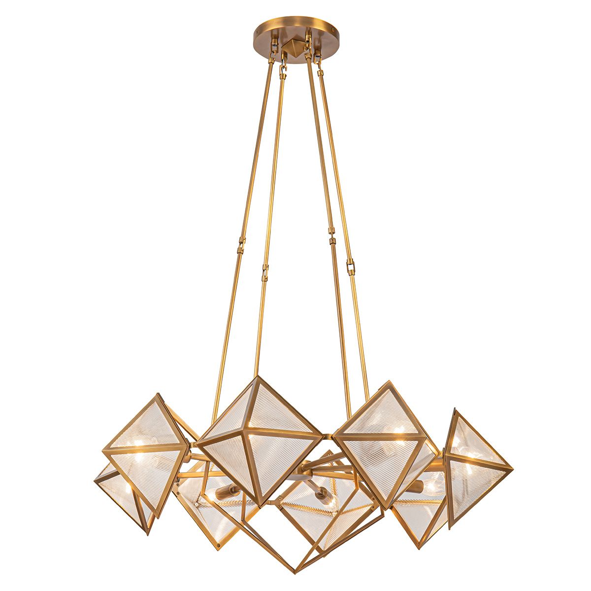 Quintiesse Cairo 8 Light Chandelier - Vintage Brass