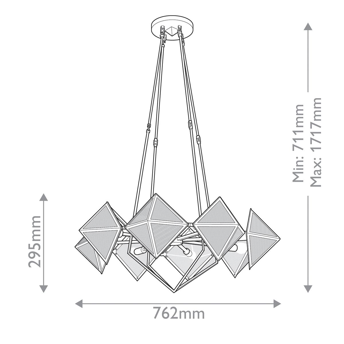 Quintiesse Cairo 8 Light Chandelier - Vintage Brass
