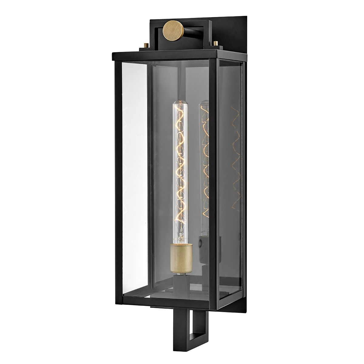 Quintiesse Catalina 1 Light Large Wall Lantern - Black with Burnished Bronze accents