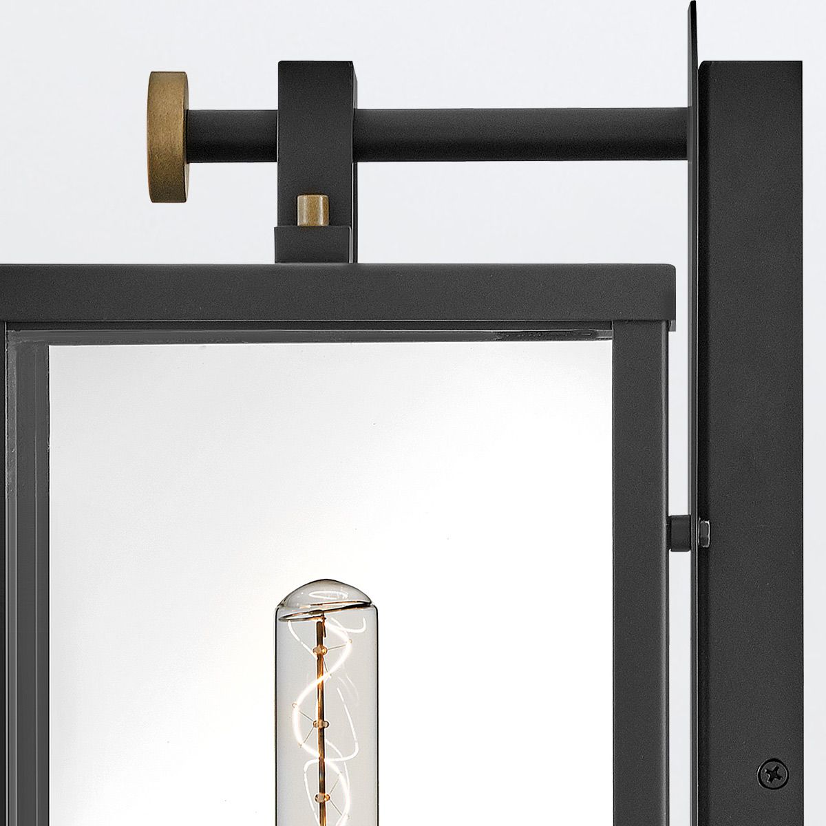 Quintiesse Catalina 1 Light Large Wall Lantern - Black with Burnished Bronze accents