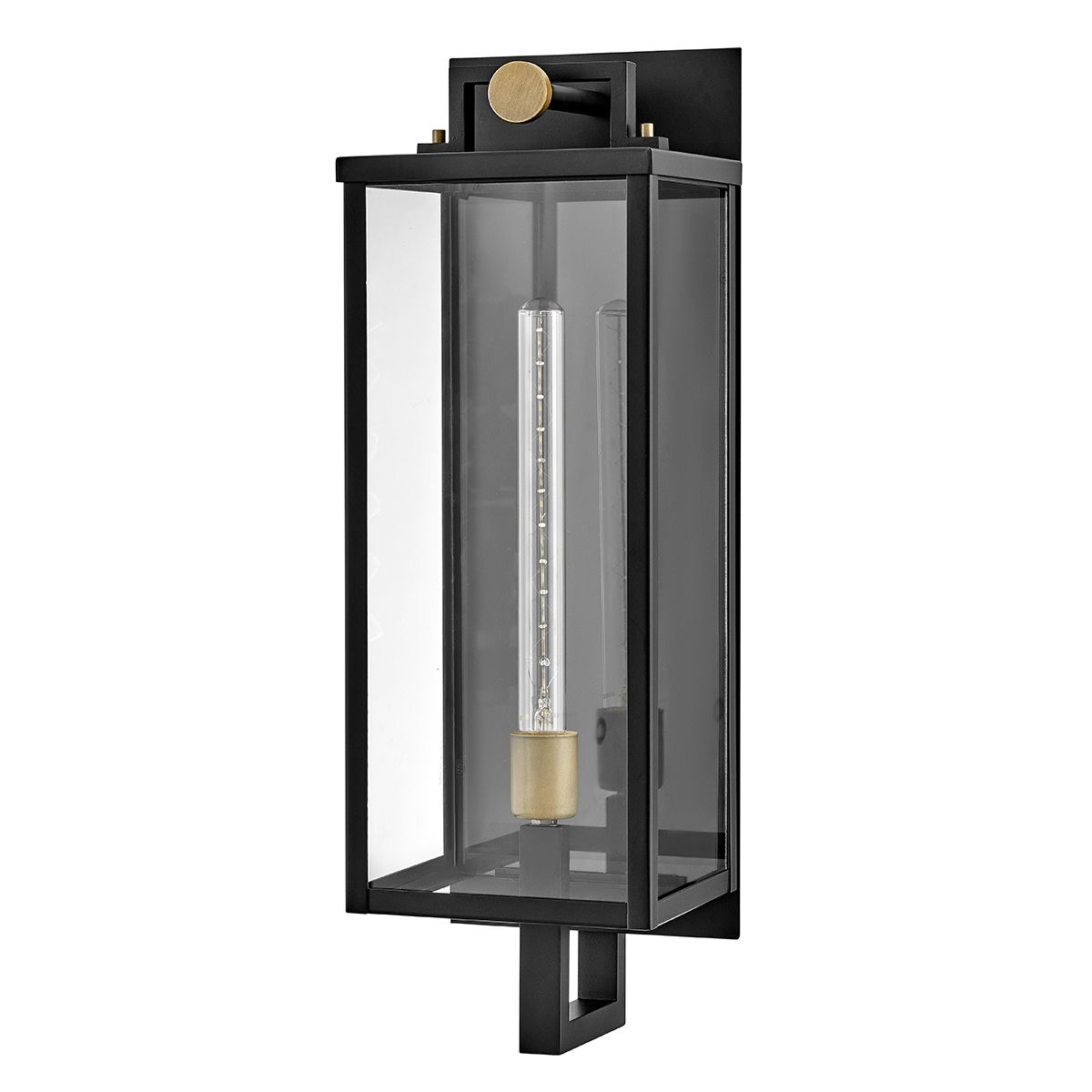 Quintiesse Catalina 1 Light Large Wall Lantern - Black with Burnished Bronze accents
