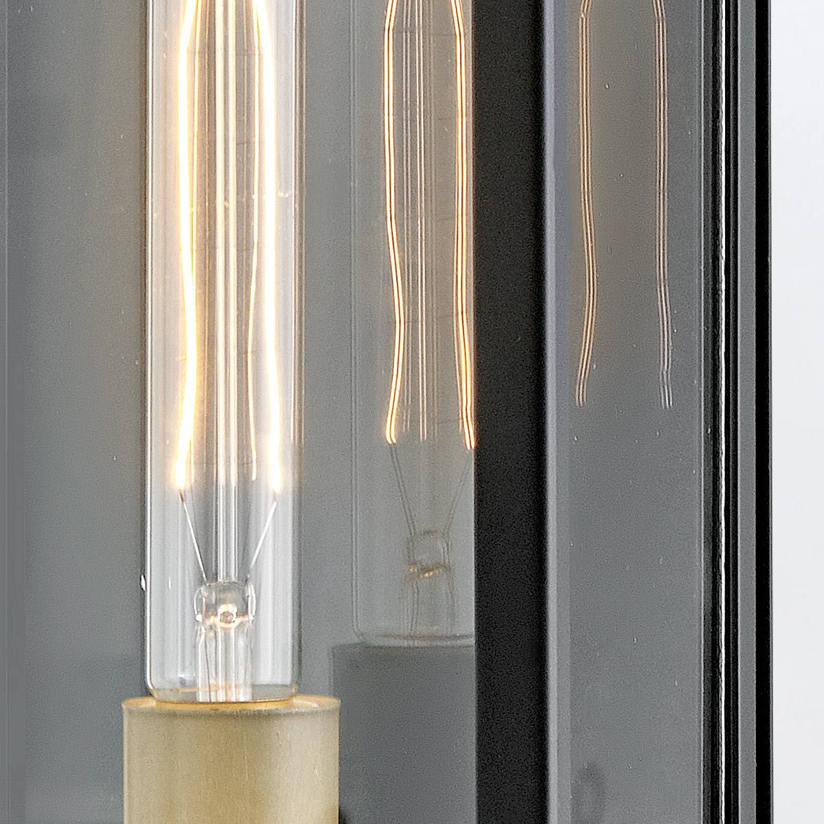 Quintiesse Catalina 1 Light Medium Wall Lantern - Black with Burnished Bronze accents