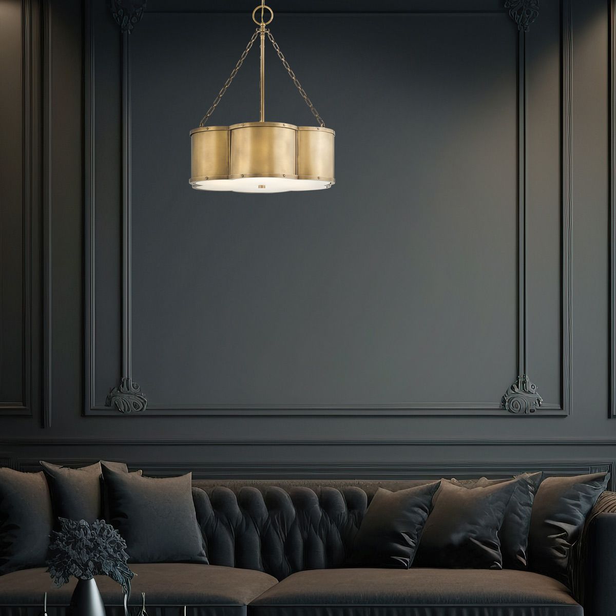 Quintiesse Chance 3 Light Pendant - Heritage Brass