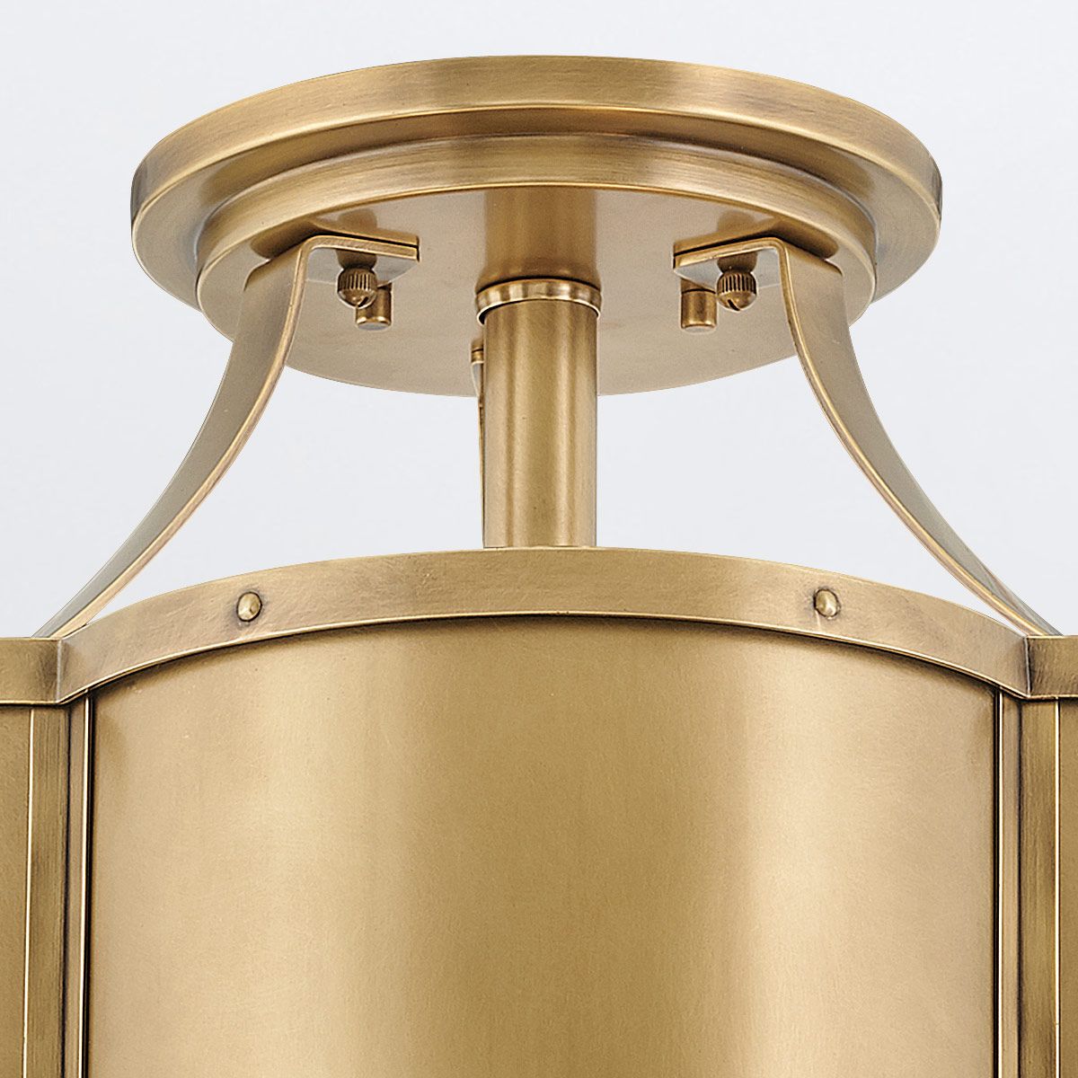 Quintiesse Chance 3 Light Medium Semi-Flush - Heritage Brass