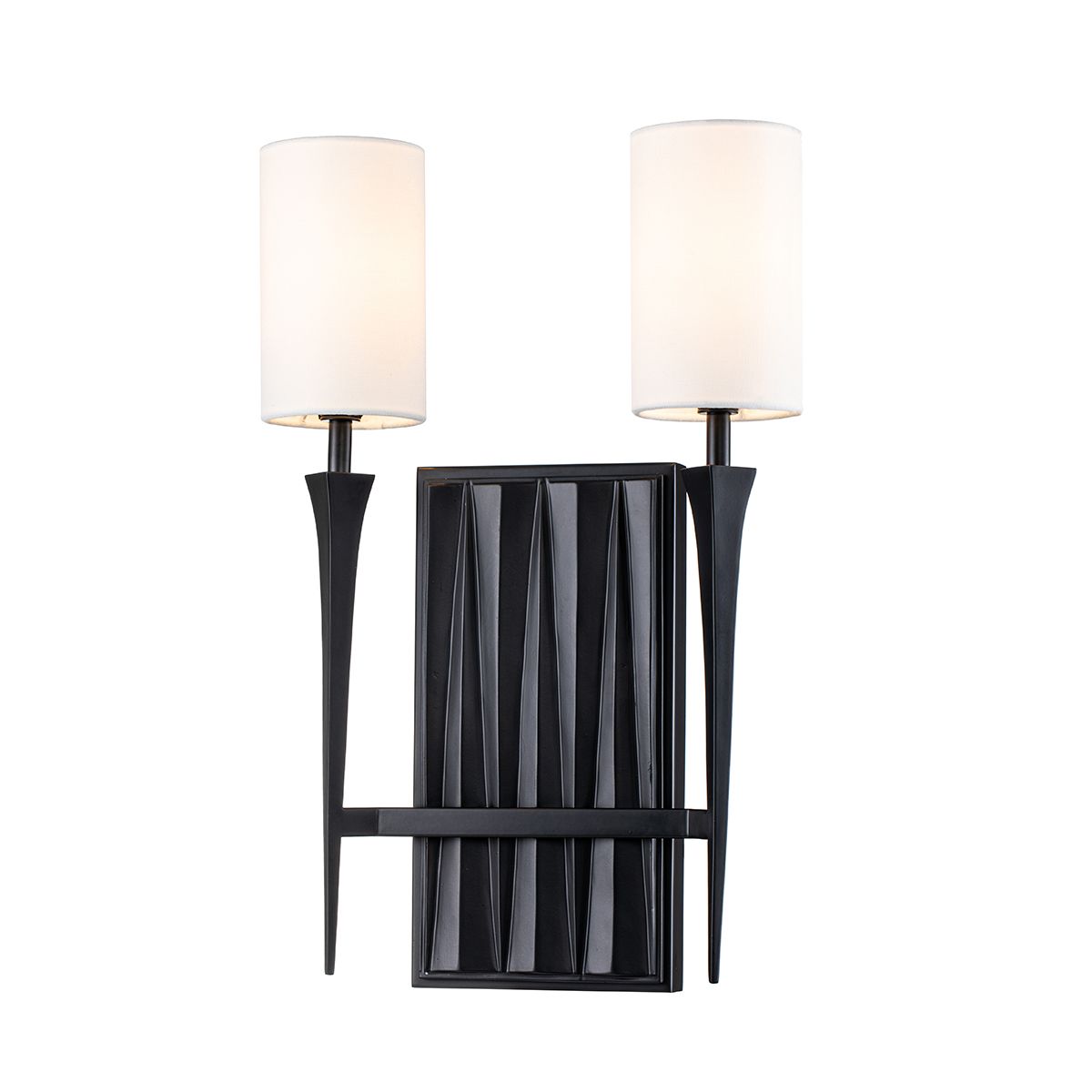 Quintiesse Crest 2 Light Wall Light - Matte Black