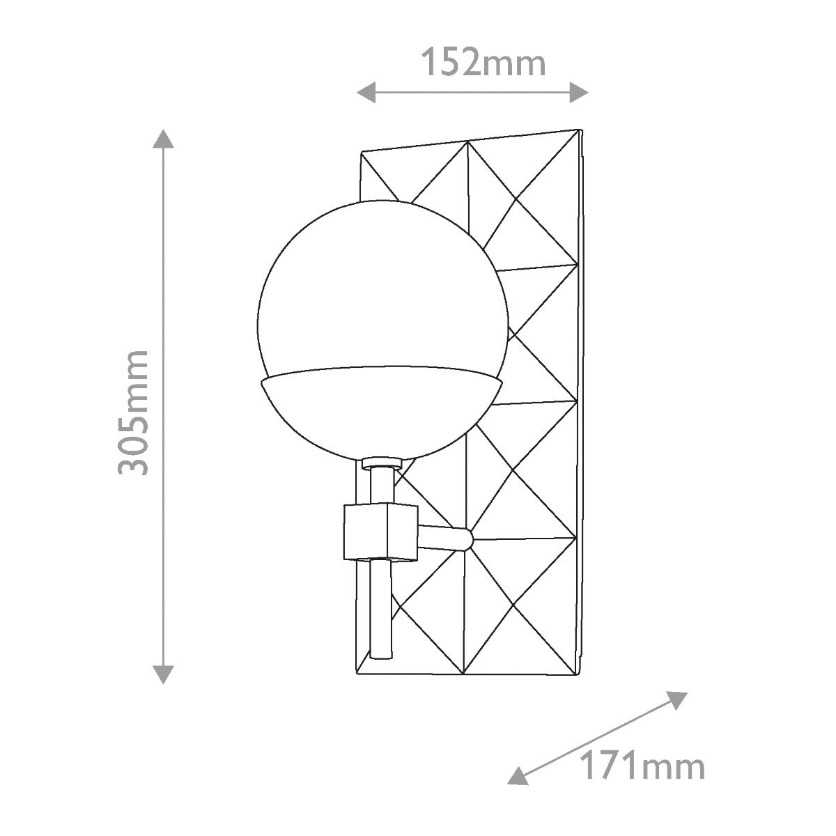Quintiesse Deco 1 Light Wall Light - Lacquered Gold