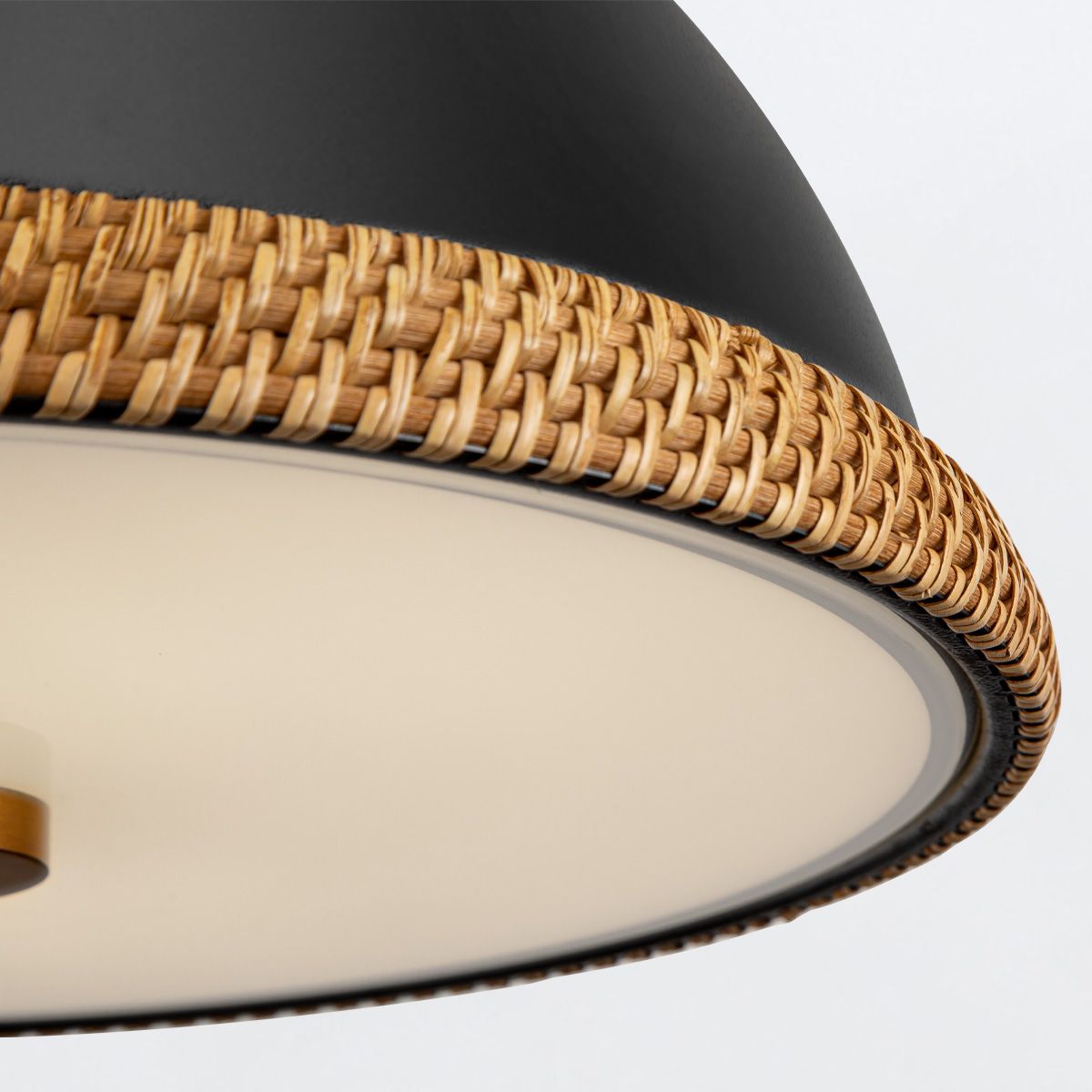 Quintiesse Doral 2 Light Pendant - Matte Black & Vintage Brass