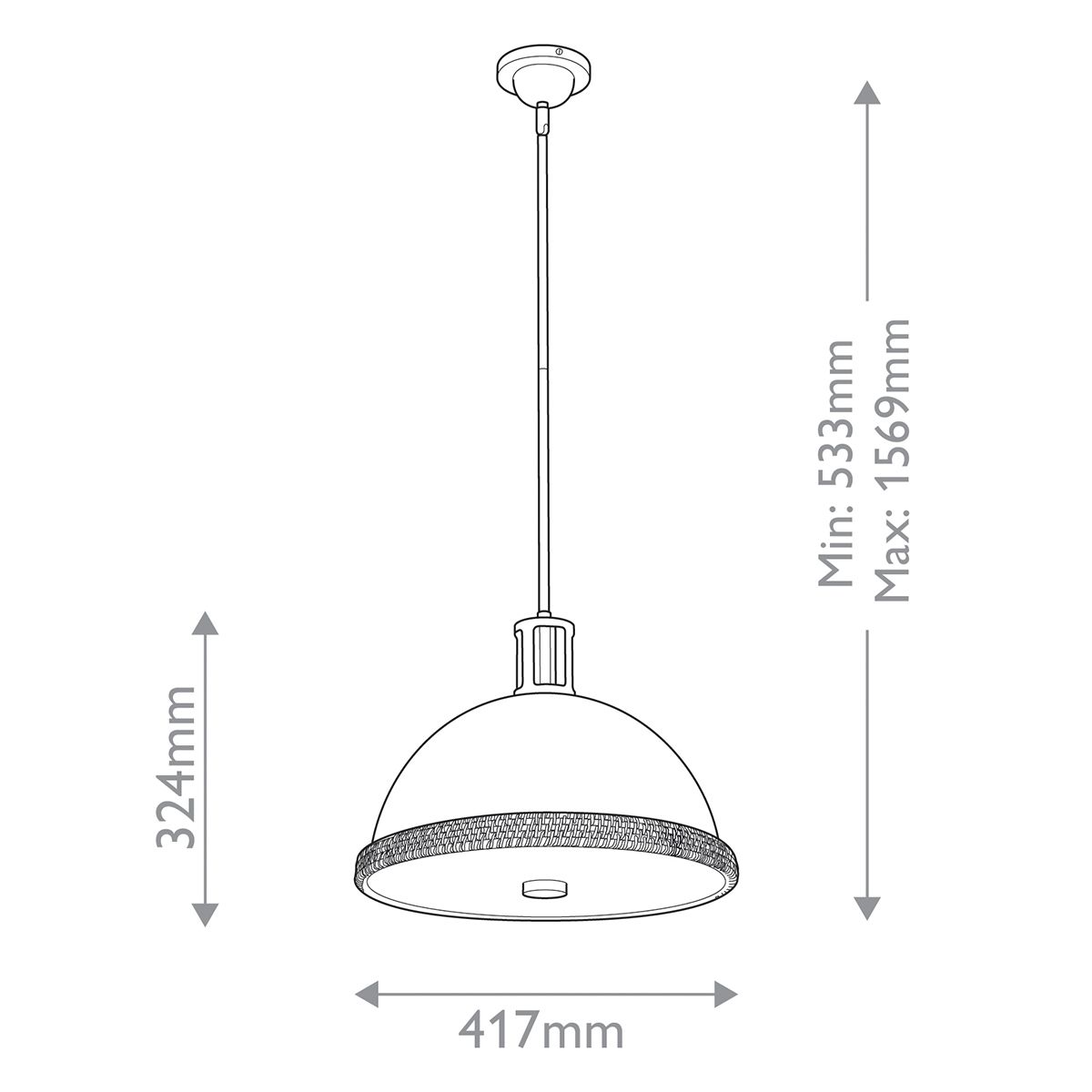 Quintiesse Doral 2 Light Pendant - Matte Black & Vintage Brass
