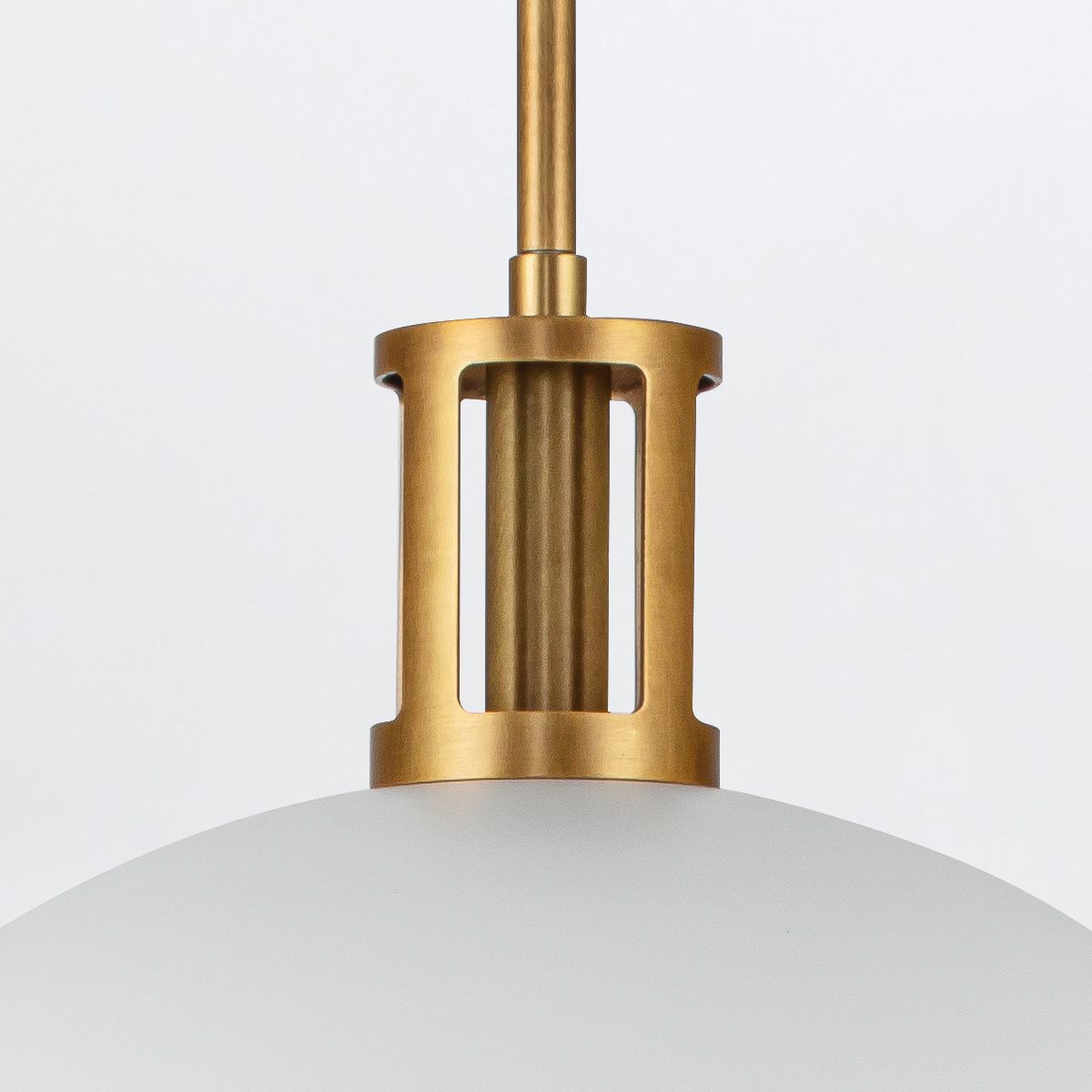 Quintiesse Doral 2 Light Pendant - Matte White & Vintage Brass