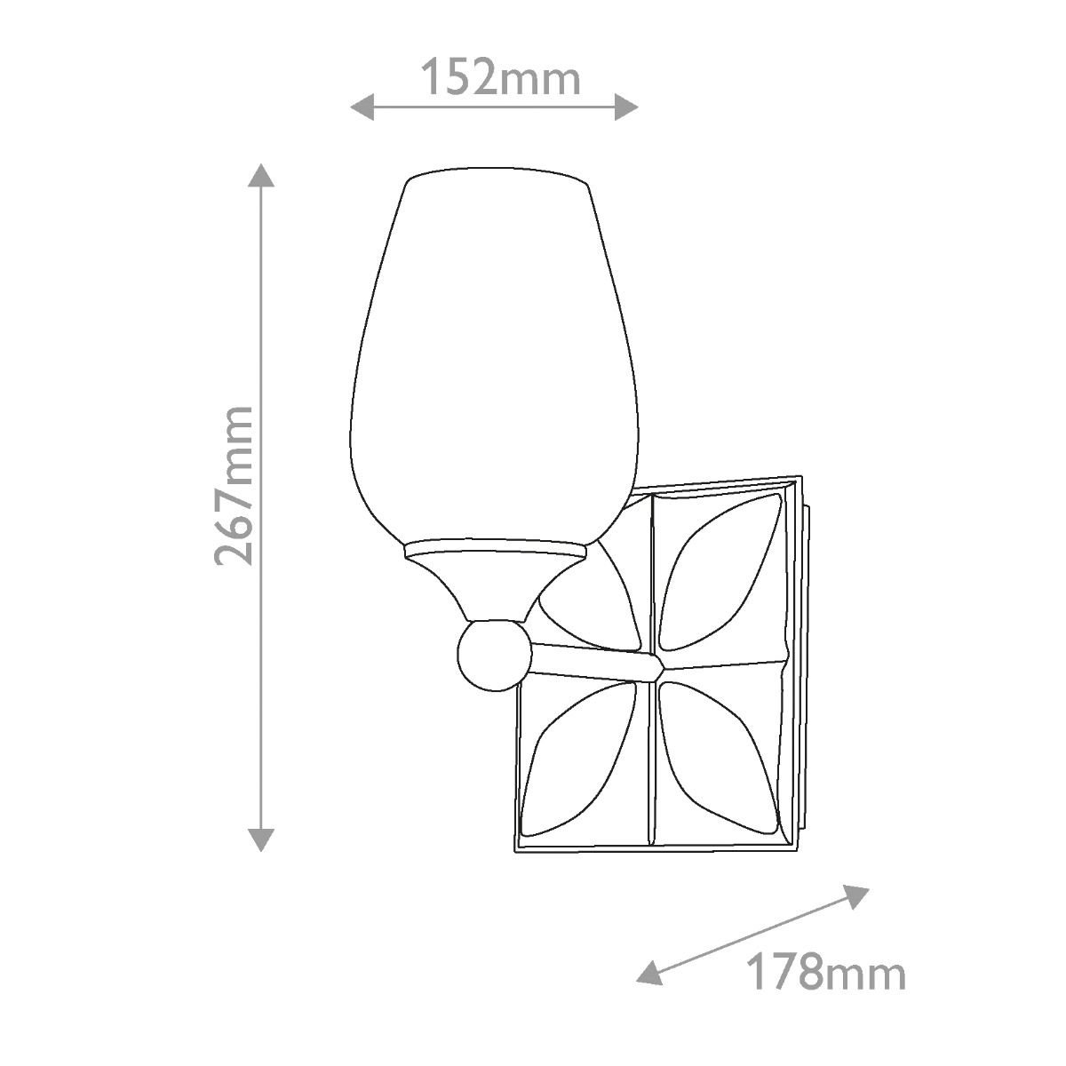 Quintiesse Epsilon 1 Light Wall Light - Aged Brass