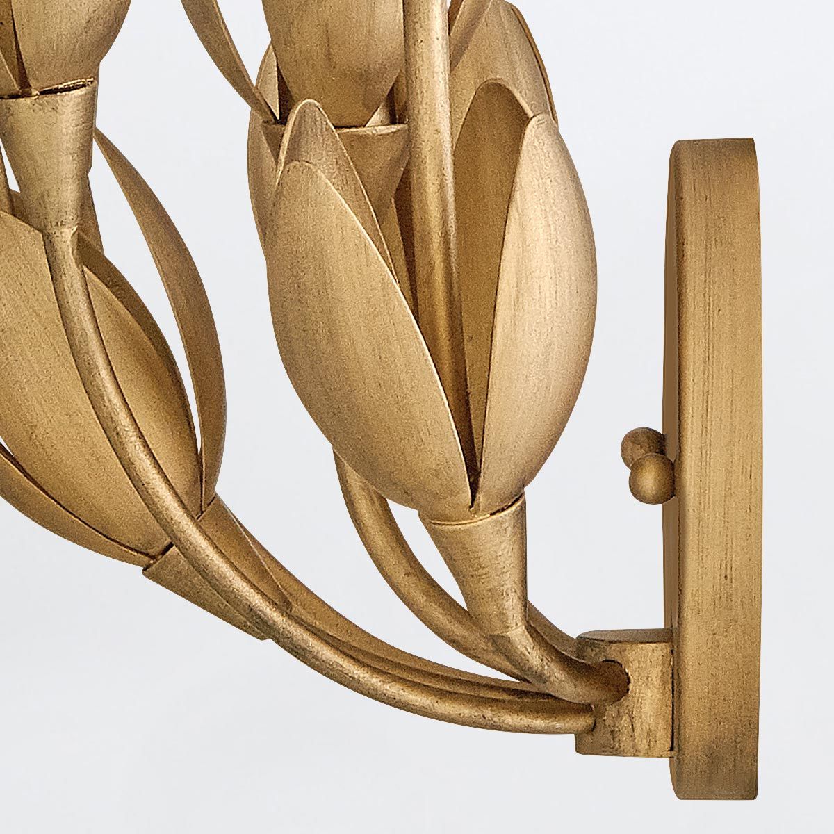 Quintiesse Flora 3 Light Wall Light - Burnished Gold