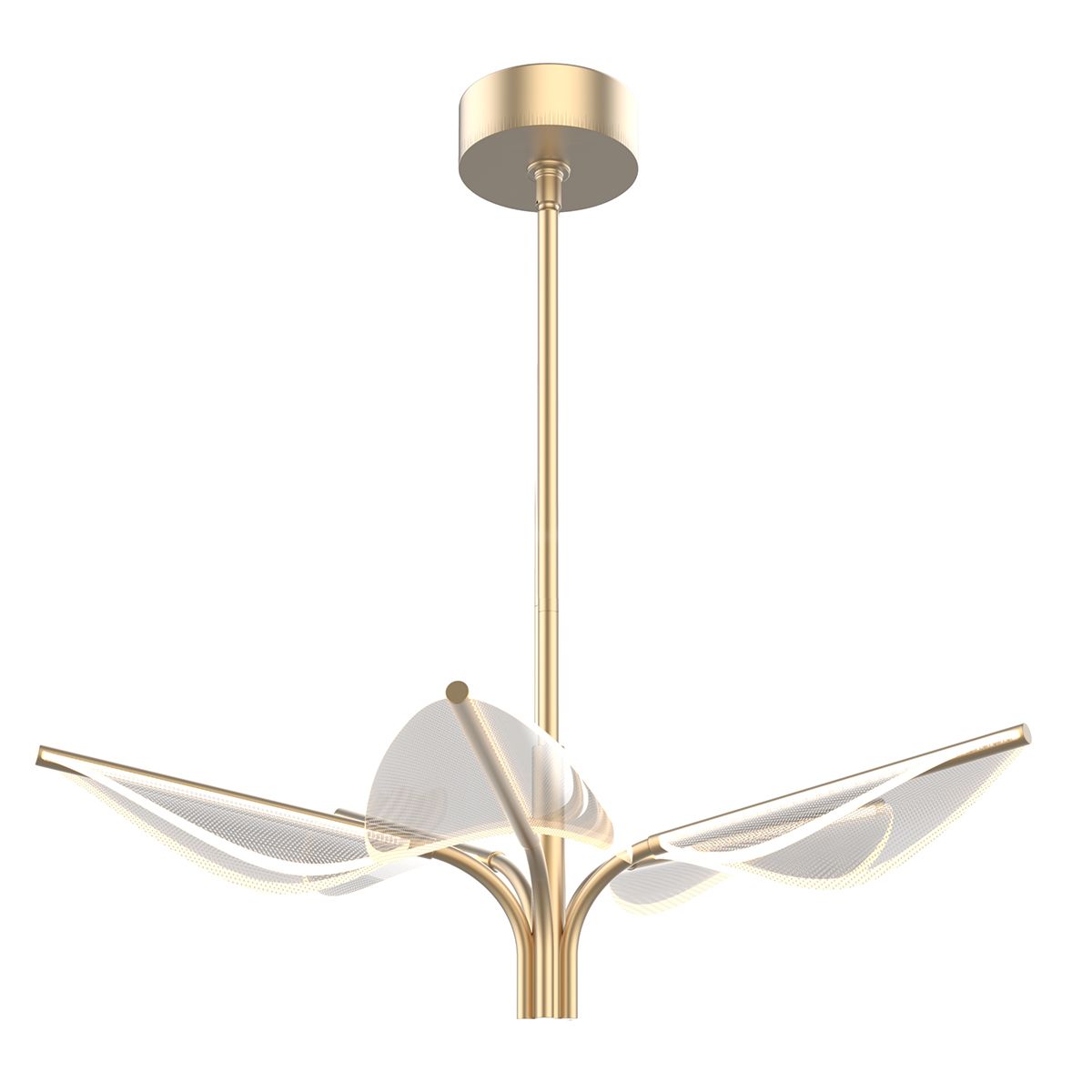 Quintiesse Floriana 5 Leaf LED Chandelier Small - Natural Brass