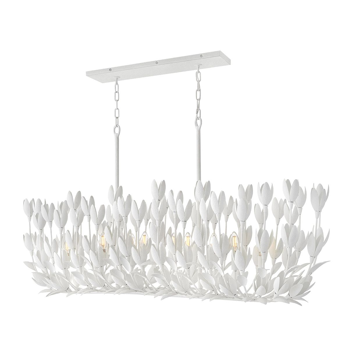 Quintiesse Flora0 10 Light Linear Chandelier - Textured Plaster