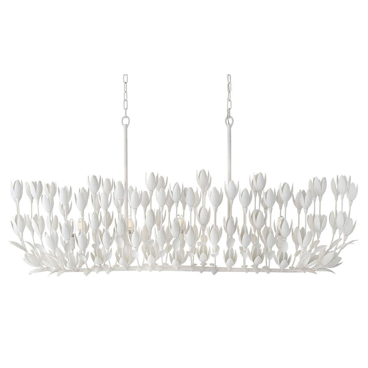 Quintiesse Flora0 10 Light Linear Chandelier - Textured Plaster