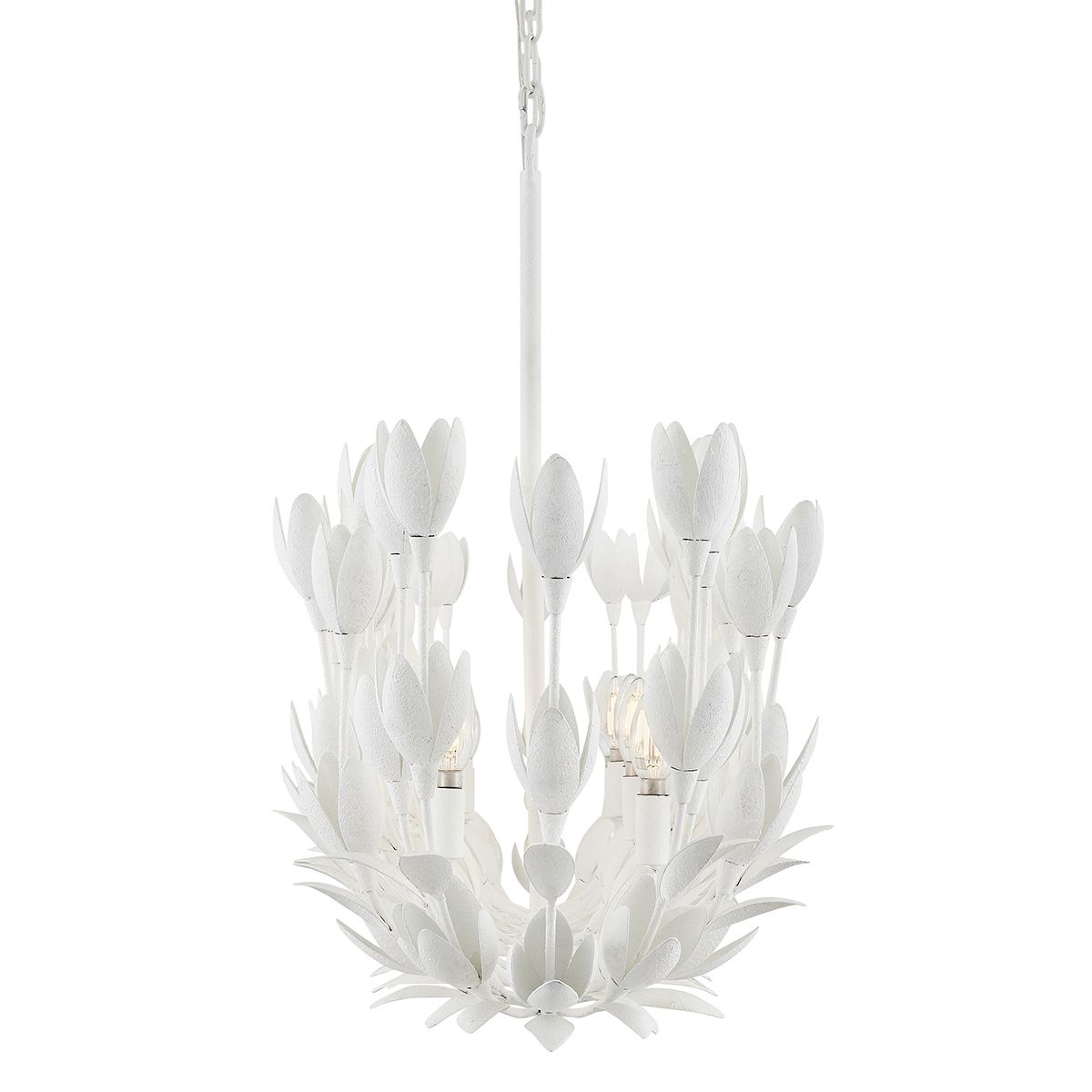 Quintiesse Flora0 10 Light Linear Chandelier - Textured Plaster