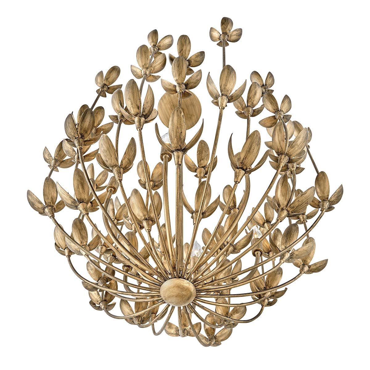 Quintiesse Flora 6 Light Chandelier - Burnished Gold