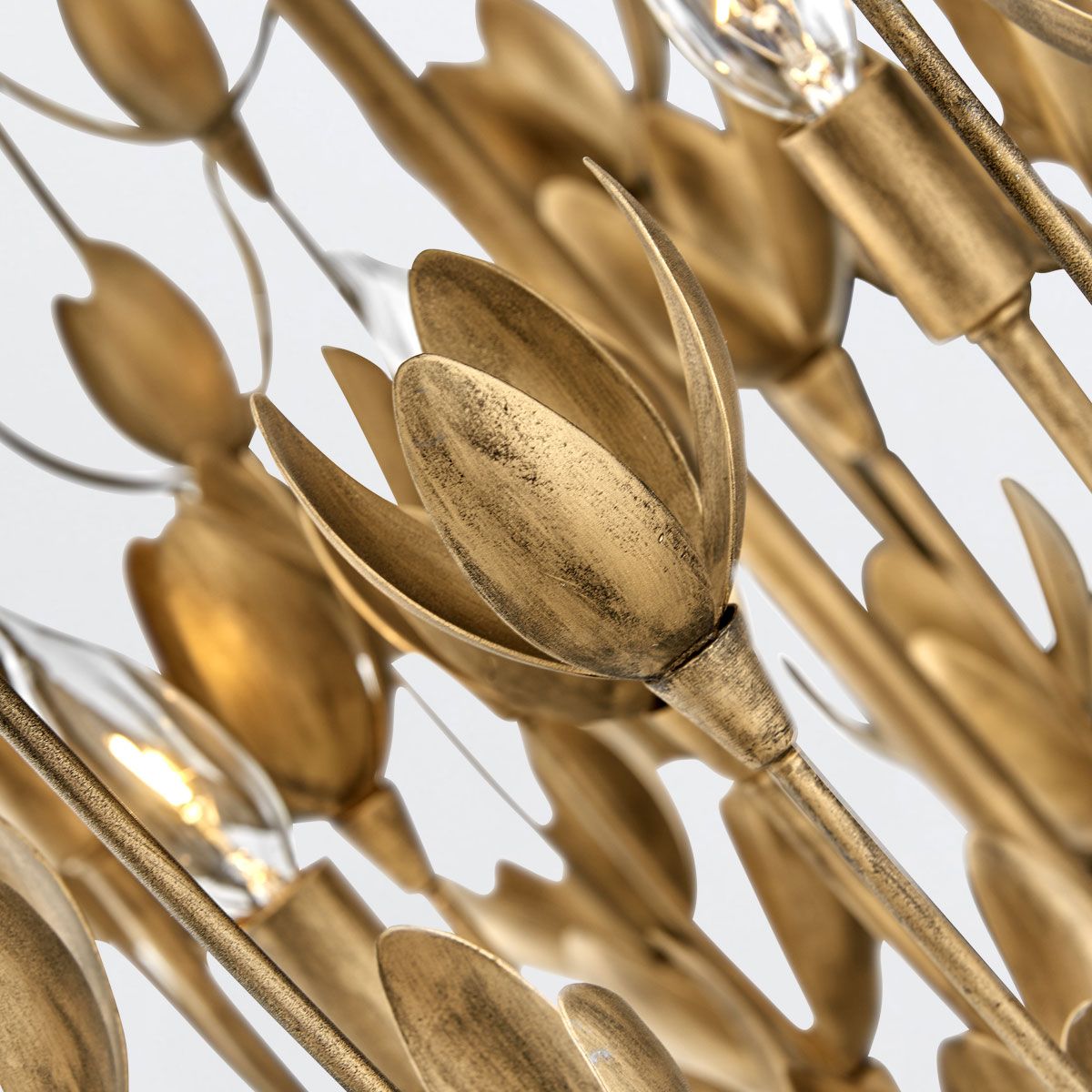 Quintiesse Flora 6 Light Chandelier - Burnished Gold