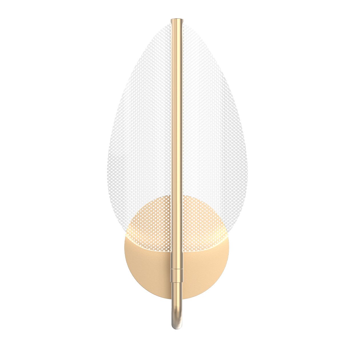 Quintiesse Floriana 1 Leaf LED Wall Light - Natural Brass