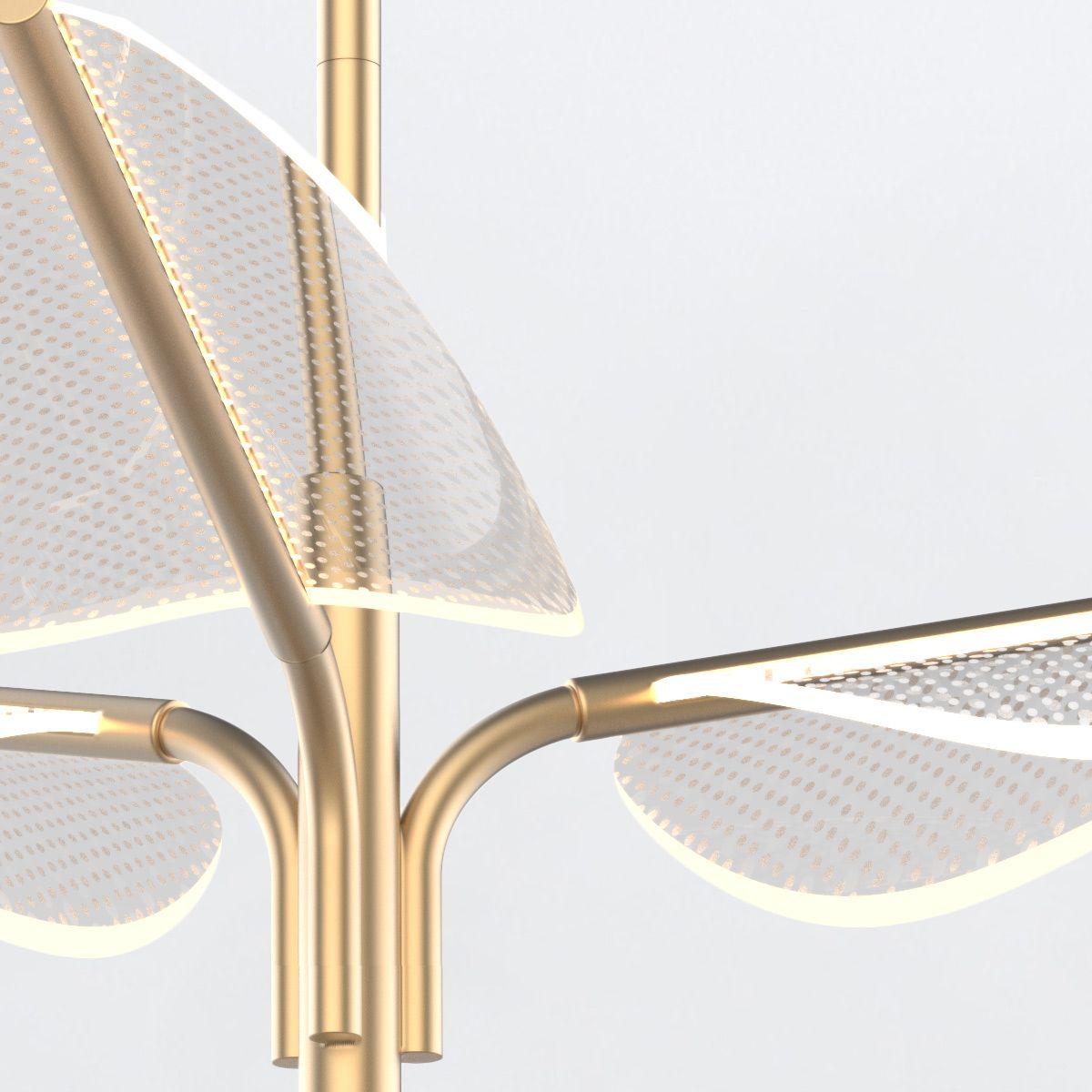 Quintiesse Floriana 8 Leaf LED Chandelier Large - Natural Brass