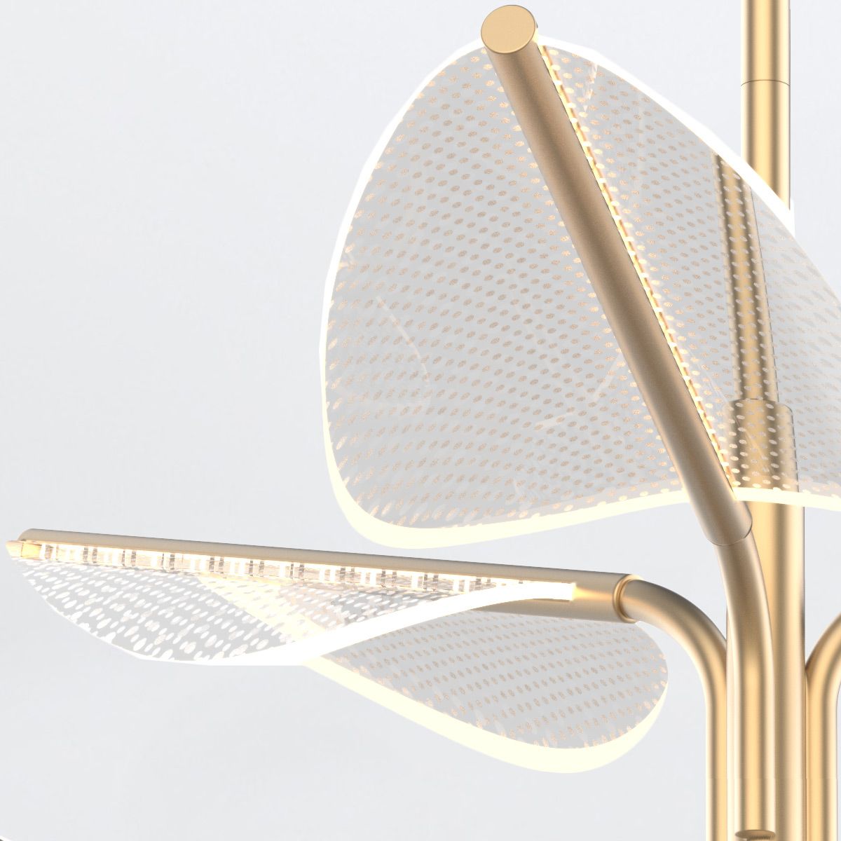 Quintiesse Floriana 8 Leaf LED Chandelier Large - Natural Brass