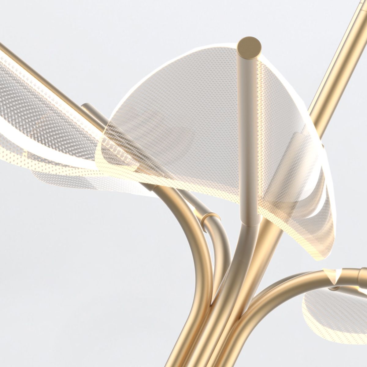 Quintiesse Floriana 5 Leaf LED Chandelier Small - Natural Brass