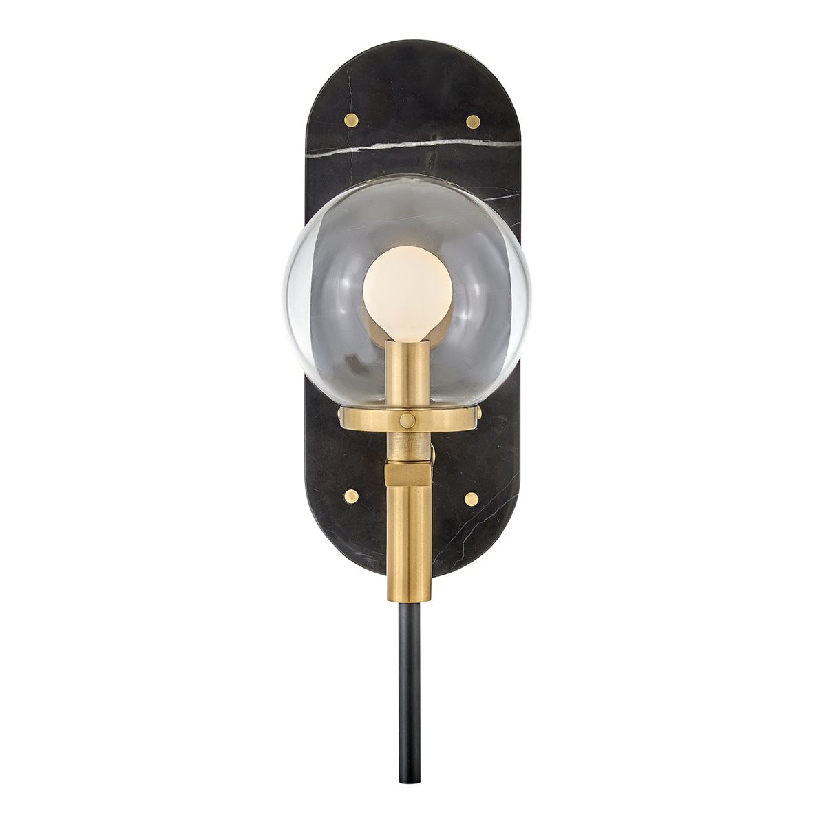 Quintiesse Gilda 1 Light Wall Light - Black with Heritage Brass accents