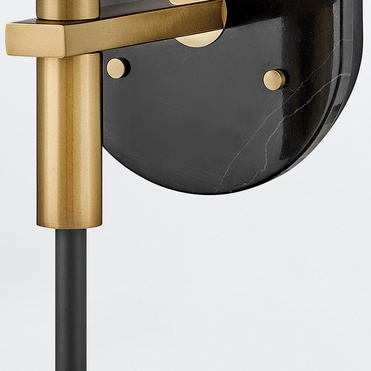 Quintiesse Gilda 1 Light Wall Light - Black with Heritage Brass accents