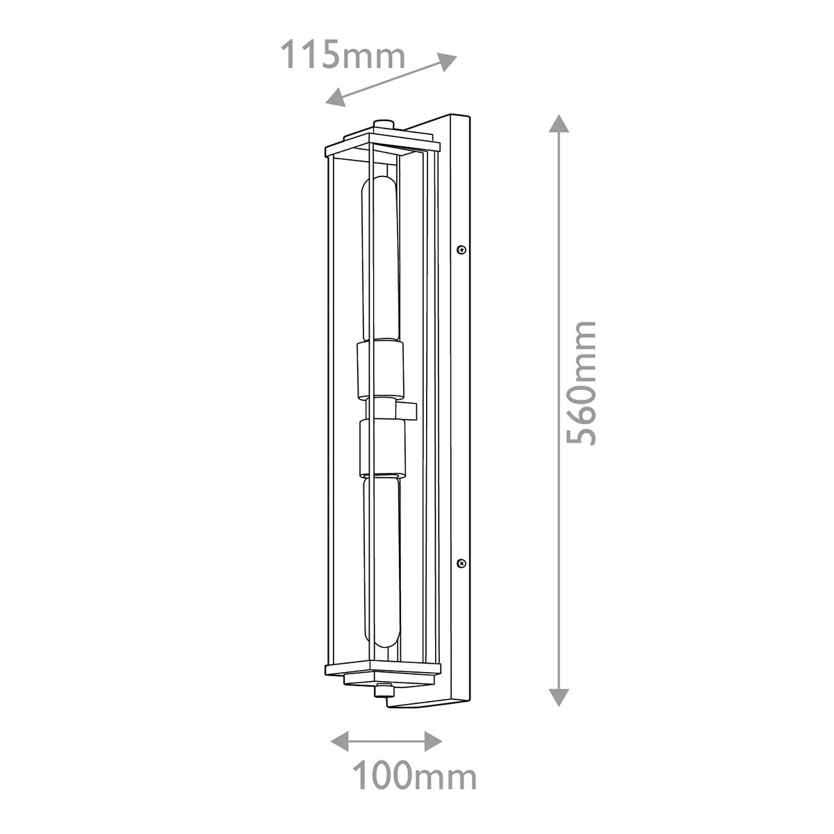 Quintiesse Henri 2 Light Wall Light - Polished Chrome