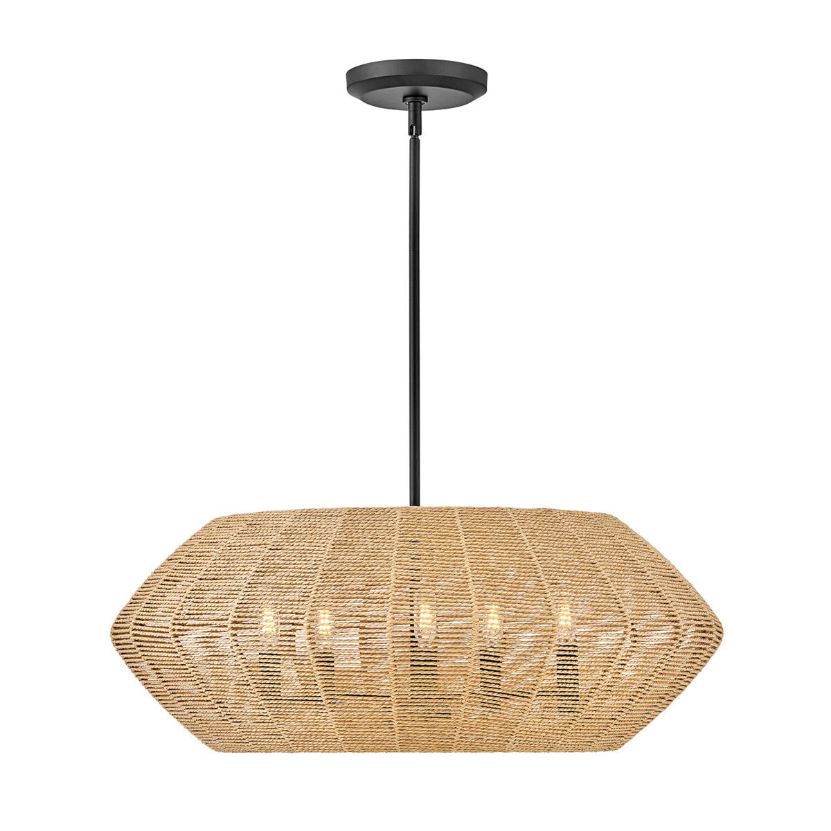 Quintiesse Luca 5 Light Duo-Mount Pendant - Black & Camel