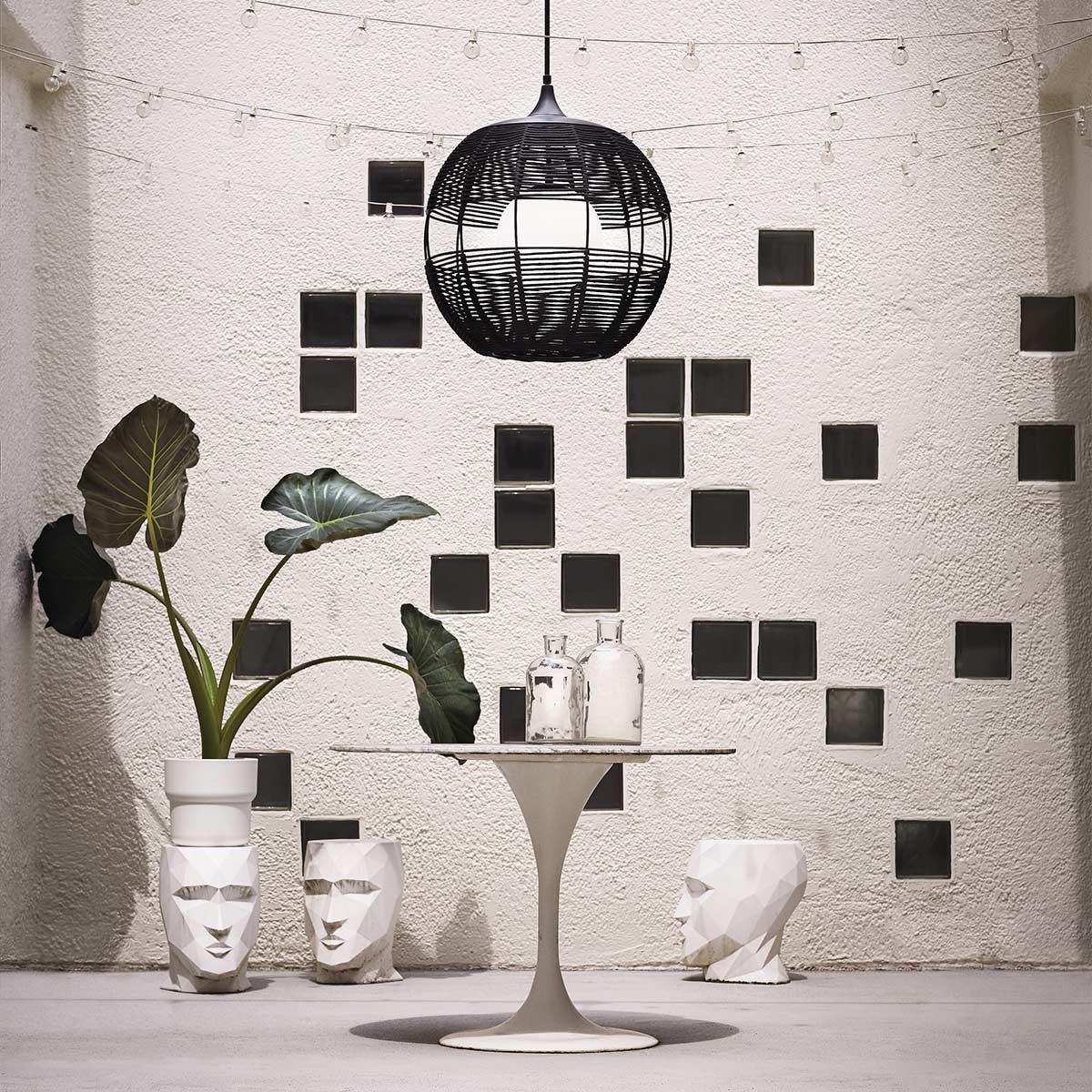 Quintiesse Maddox 1 Light Medium Outdoor Pendant - Black