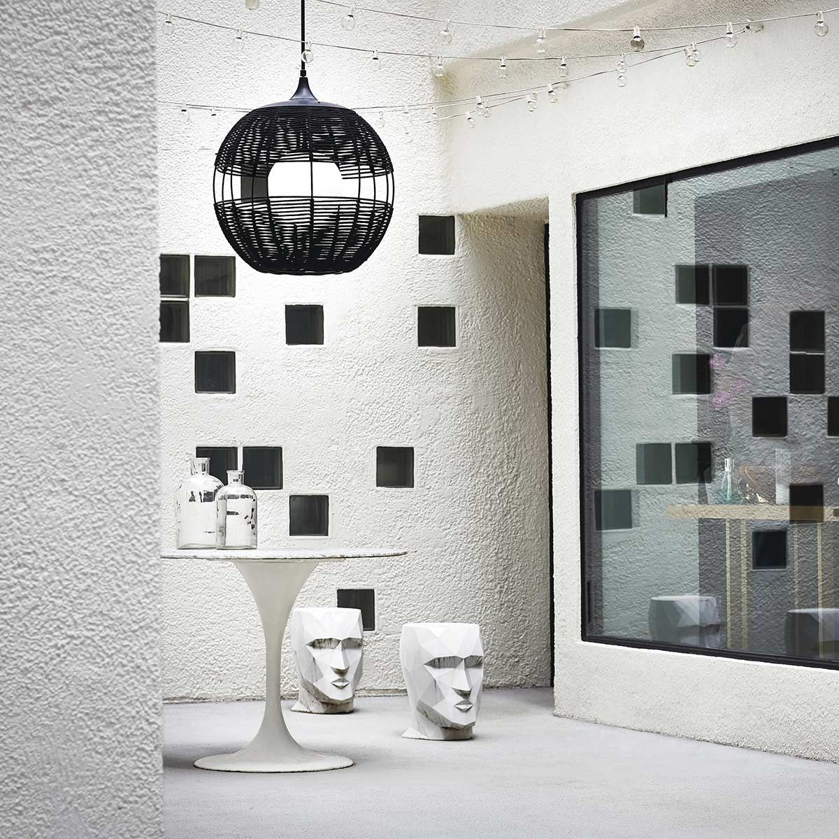 Quintiesse Maddox 1 Light Medium Outdoor Pendant - Black