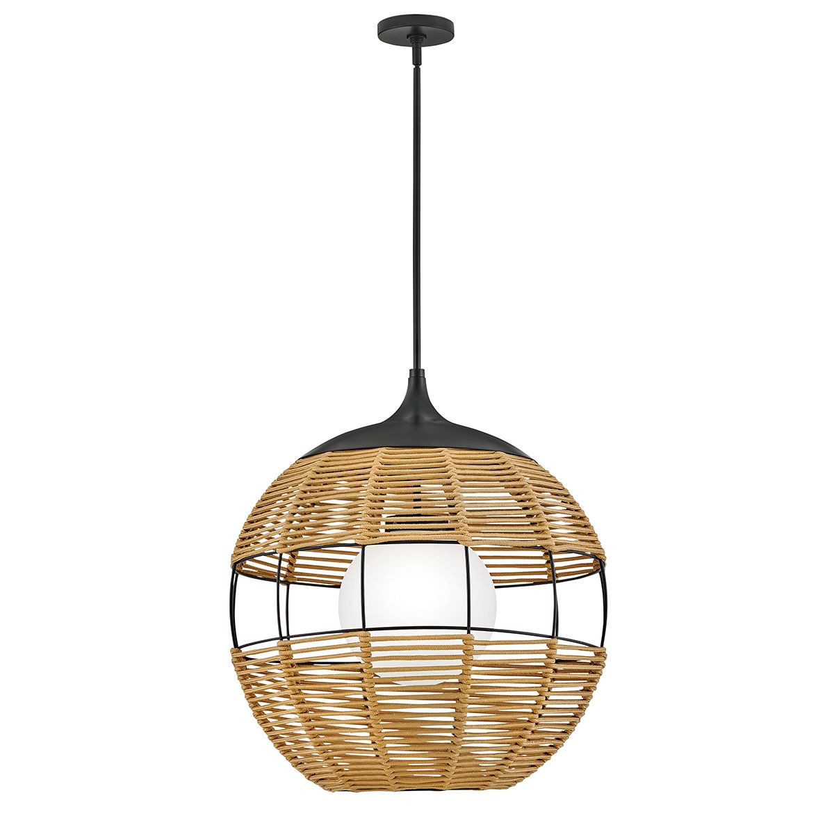 Quintiesse Maddox 1 Light Medium Outdoor Pendant - Black & Camel