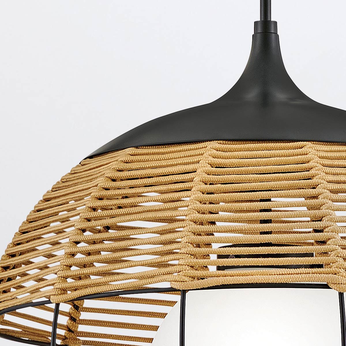 Quintiesse Maddox 1 Light Medium Outdoor Pendant - Black & Camel