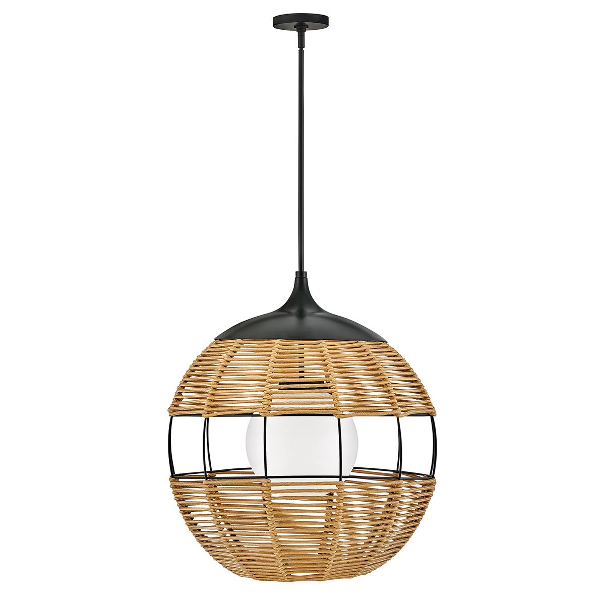 Quintiesse Maddox 1 Light Medium Outdoor Pendant - Black & Camel