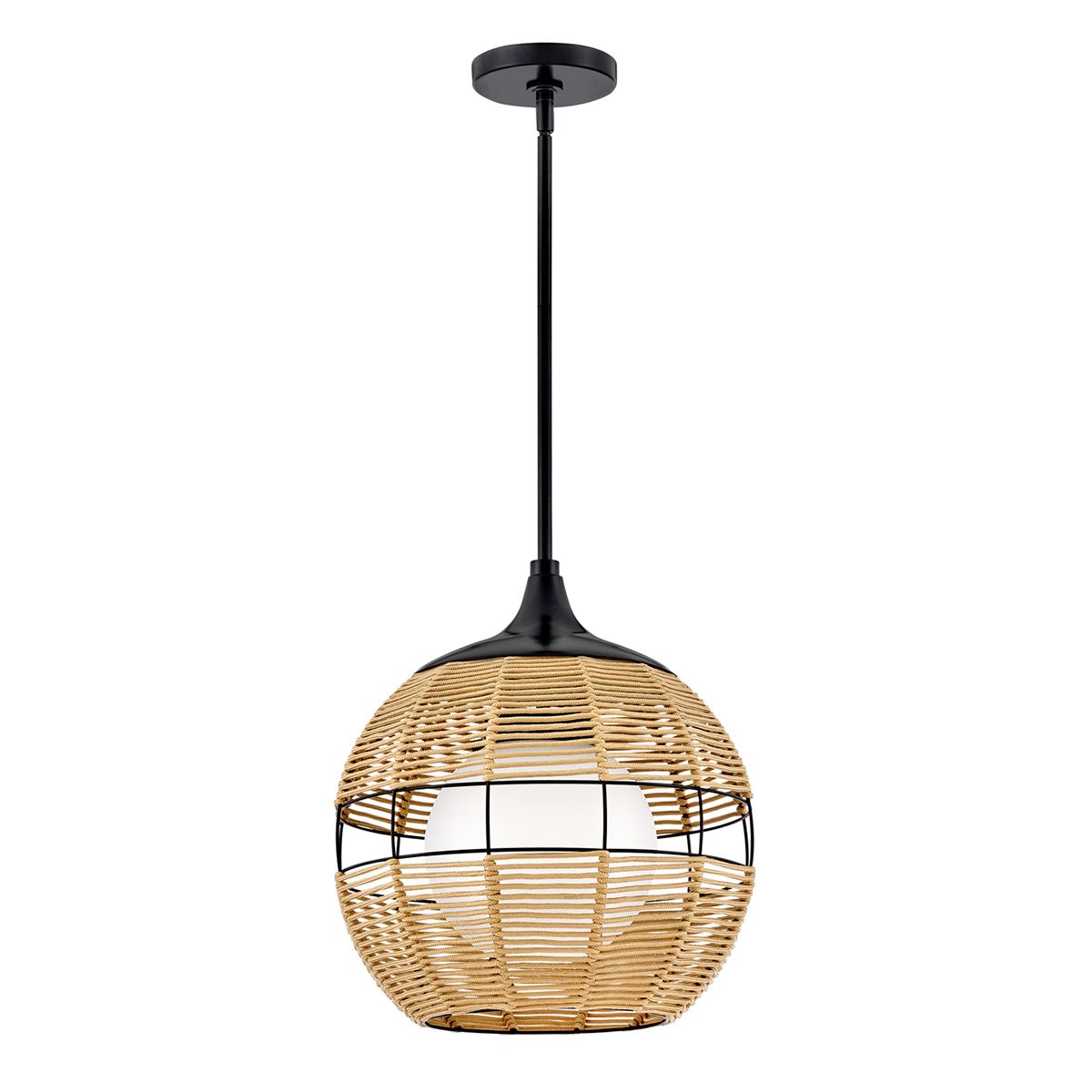 Quintiesse Maddox 1 Light Small Outdoor Pendant - Black & Camel