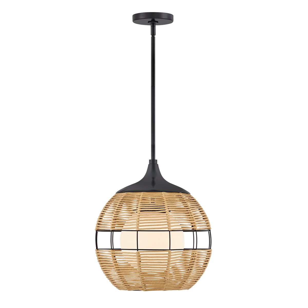 Quintiesse Maddox 1 Light Small Outdoor Pendant - Black & Camel